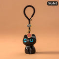 Retro Wooden Cat Keychain Hand Carved Cute Kitty Bag Pendant Charm Tassel Gift Or Women Girl Couple Fashion Jewelry Accessories